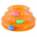 Игрушка для кошек трек-башня с мячиком ЧК оранжевый 25см