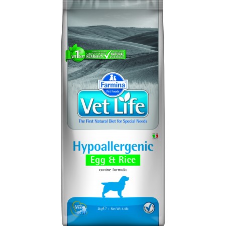 VET LIFE DOG HYPOALLERGENIC EGG & RICE, 2 кг